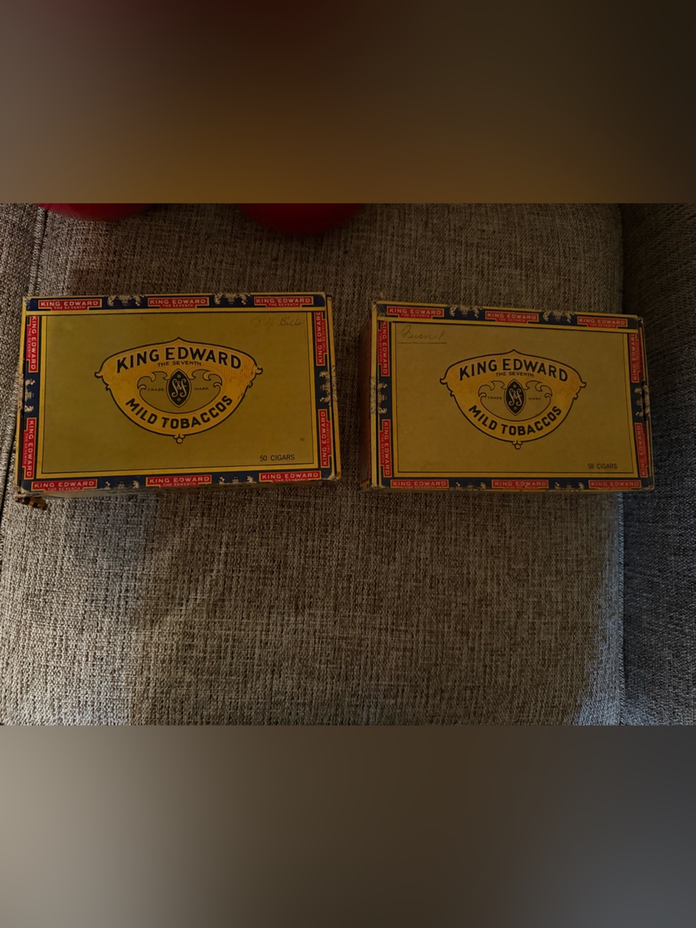 Yellow Tobacco Tin Set - Pair